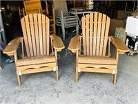 2 eom folding deck chairs