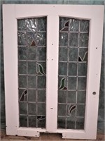 VINTAGE BEAUTIFUL DOUBLE PANE STAINED GLASS WINDOW