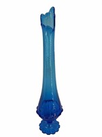 MCM Fenton Valencia Blue Drape Swung Vase 22.5”