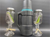 Thermos & Rustic Wine Glasses