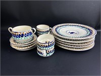 Vintage Handmade Mexican Dishware Set
