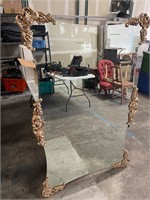 ORNATE BEVELED GILDED MIRROR LARGE