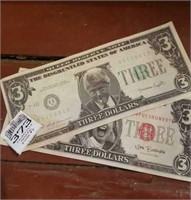 Funny money Clinton's 3 dollar bills