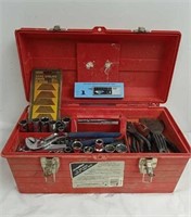 Large 19 inch tool box full of tools and a