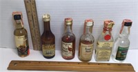 6 Vintage Mini Liquor Bottles *Tullamore Dew,
