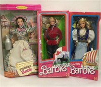 Group Of 3 Barbies In Boxes