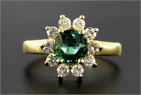 14kt Gold Natural 2.00 ct Emerald & Diamond Ring