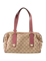 Gucci Gg Pink Canvas Top Handle Bag