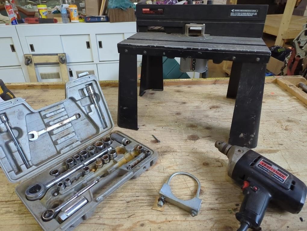 Craftsman Lot feat. Corded Drill, Router Table