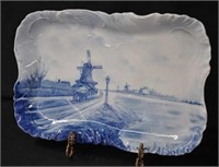 Antique Delft platter, 15" x 10"