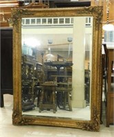 Grand Gilt Framed Beveled Mirror.