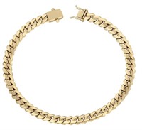 14 Kt 6MM Miami Cuban Link Solid Gold Bracelet