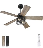 New YOUKAIN Farmhouse Ceiling Fans, 48 Inch Indust