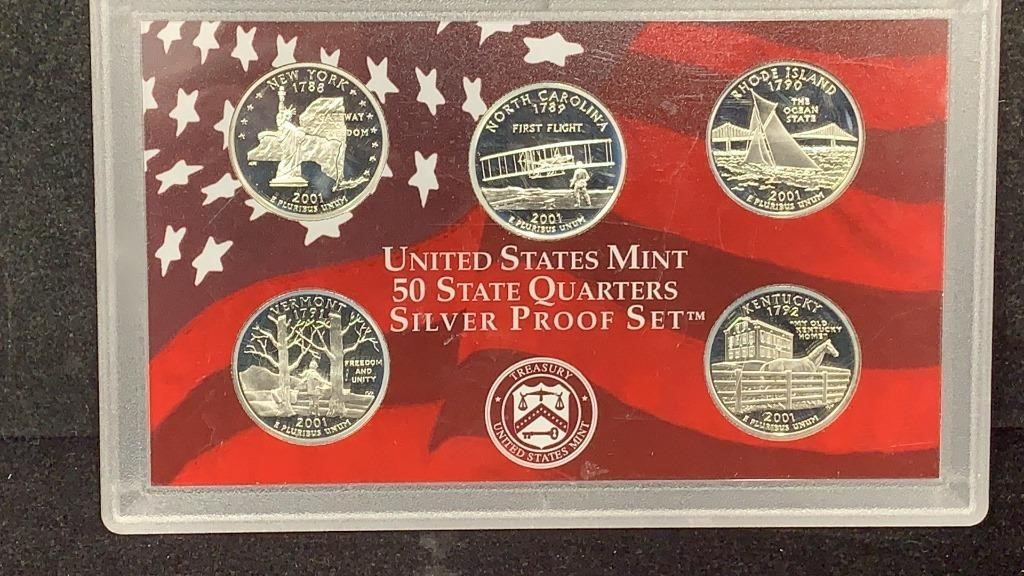 2001-S Silver Proof State Quarters Set, No box
