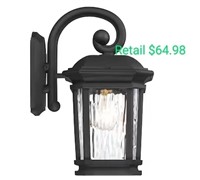 Matt black outdoor wall light