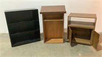 Shelf, Podium, And Rolling Cabinet