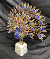 FANCIFUL PEACOCK FIGURINE / PAPERWEIGHT