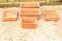 Assortment of Red Clay Planters and Trays