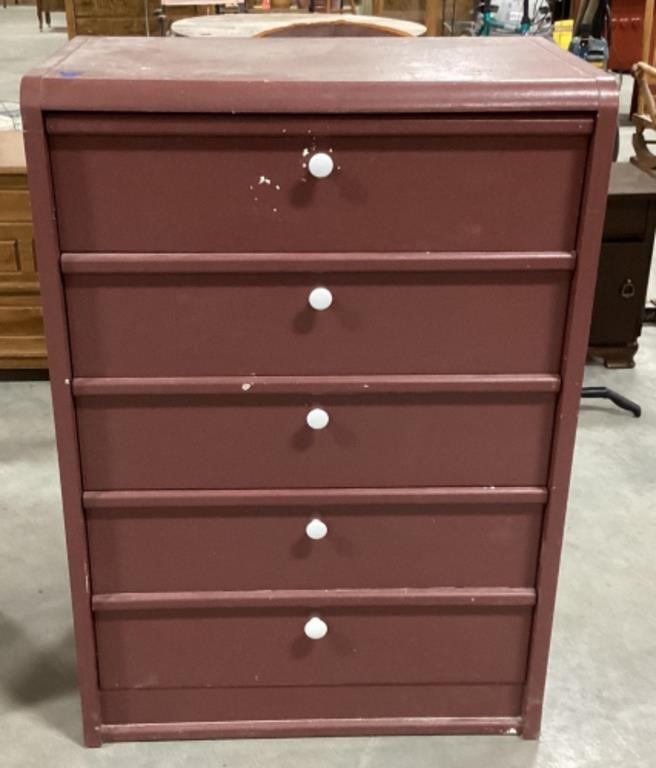 Wood 5-drawer dresser-30 x 18 x 42.75
Scratches