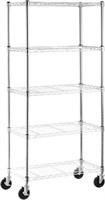 5-Shelf Shelving Storage Unit on Wheel Casters