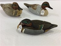 Lot of 3 Teals Including Drake Greenwing Teal by