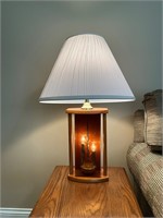Vintage/Retro Wood 3-Way Table Lamp with Shade