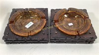 Vintage Amber ashtrays