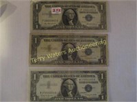 3  - One Dollar Silver Certificates 1957, 1957A