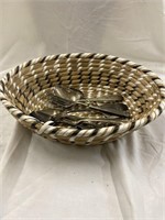 Modern Pineneedle style basket with vintage