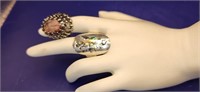 Lot of 2 Sterling silver stamped Rings