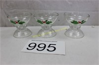 Avon Christmas Holly Berry Glass Candle Holder (3)