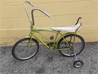 Retro Kids Bike with Banana Seat & Training Wheels