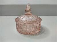 Pink Depression Glass Candy Dish