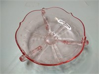 Vintage Pink Depression Glass Candy/Nut Dish