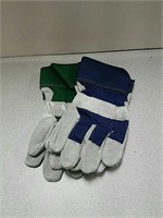 2 pairs new leather Palm work gloves