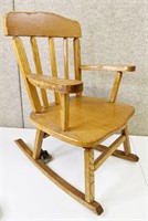 Vintage Child's Wooden Rocking Chair w/ Music Box