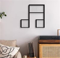 Music Note Wall Shelf, Black, 20X20 $47