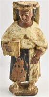 Antique Female Santos Carved Wood Folk Figure
