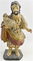 Antique Wood Christ Shepherd Santo Figure