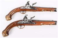 FINE PAIR BELGIUM FLINTLOCK PISTOLS