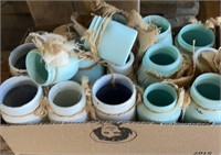 Box of painted jars great for weddings