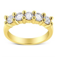 14k Gold-pl. 1.00ct Diamond 5-stone Ring
