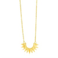 14k Gold Polished Sunburst Necklace
