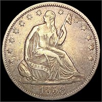 1858 Seated Liberty Half Dollar CLOSELY