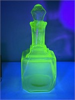 Uranium Glass Decanter Bottle