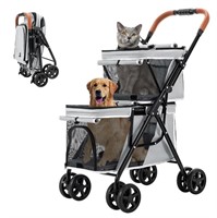 Lpotius Double Pet Stroller For Dogs And Cats,