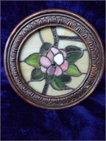 Stained and Leaded Glass Framed Rose