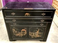Rare Asian Black Lacquer Cabinet/Table By JB