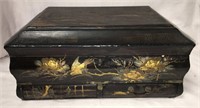 Oriental Gilt Decorated 2 Drawer Storage Box