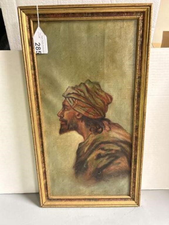 ANTIQUE FRAMED OIL ON CANVAS PORTRAIT OF